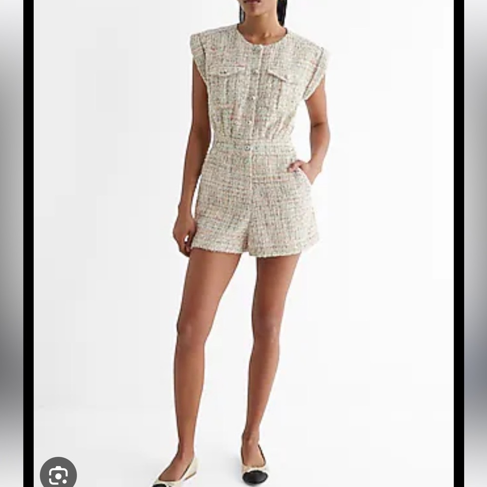 Express sequin Tweed Romper